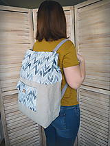 Nákupné tašky - Veľká ECO nákupná taška do ruky/na plece (Trojuholníky) - 10442618_