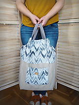 Nákupné tašky - Veľká ECO nákupná taška do ruky/na plece (Trojuholníky) - 10442621_
