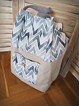 Nákupné tašky - Veľká ECO nákupná taška do ruky/na plece (Trojuholníky) - 10442622_