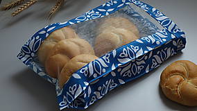 Úžitkový textil - Vrecko na chlieb a pečivo - modré (21x33 cm) - 10445109_