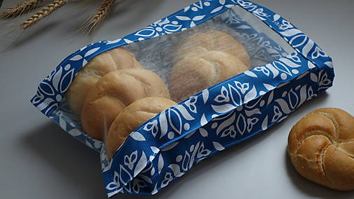Vrecko na chlieb a pečivo - modré (21x33 cm)