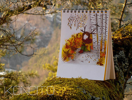 Papiernictvo - b l o k: dievčatko - jelenček - 10445836_