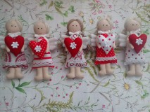 Mini anjeliky so srdiečkom (Červená)