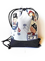 Detské tašky - Detský batoh, ruksak, vak - Piráti (hrubá bavlna) - 10446650_