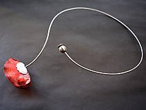 Náhrdelníky - Náhrdelník PET červený vlčí mak - 10447594_