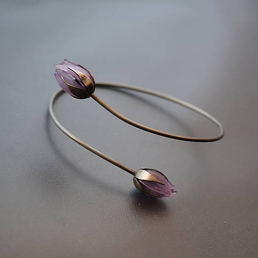 Náramky - Recy náramok fialkové puky - 10447307_