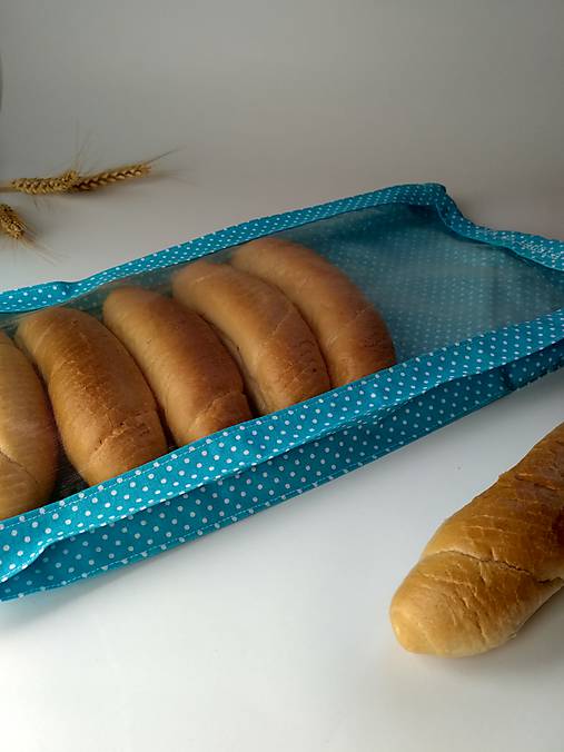  - Vrecúško na chlieb a pečivo - tyrkysové (1/2kg chlieb 21x33 cm) - 10448826_