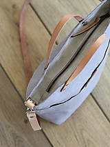 Kabelky - Elegantná dámska kabelka z nepremokavého ľanu so zipsom - 10450932_