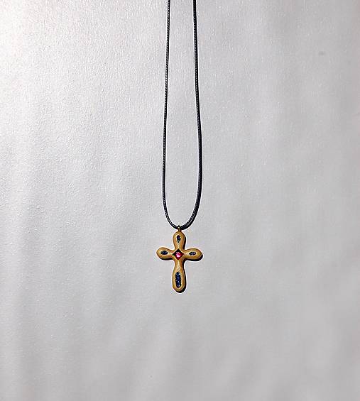 Drevený náhrdelník - Krížik 1