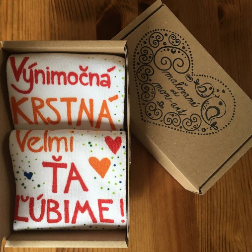 Maľované ponožky pre výnimočných krstných rodičov