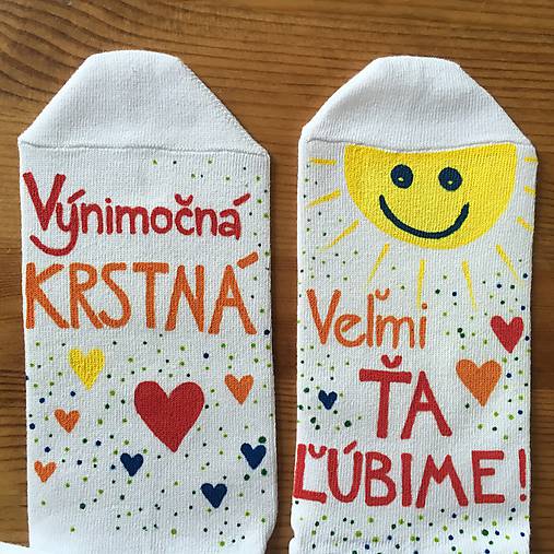 Maľované ponožky pre výnimočných krstných rodičov