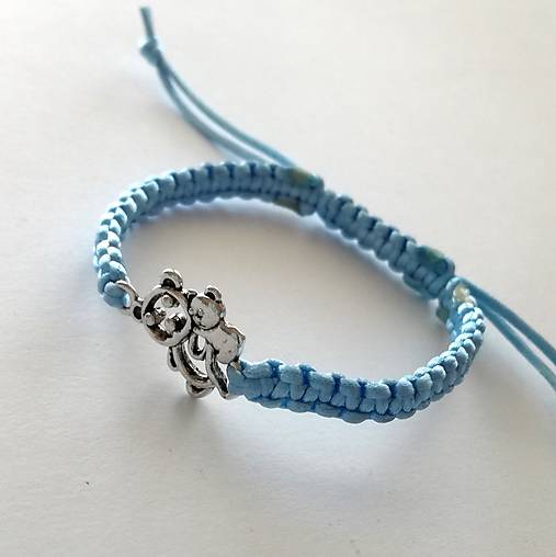 Náramky - Náramok panda detský (modrá svetlá) - 10456077_