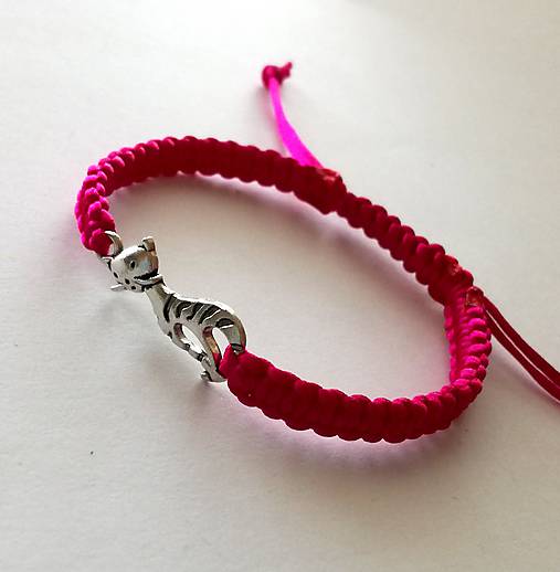 Náramky - Náramok mačka (fuchsia) - 10456251_