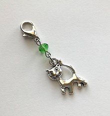 Kľúčenky - Prívesok s mačičkou (zelená) - 10455790_