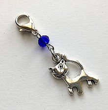Kľúčenky - Prívesok s mačičkou (modrá) - 10455802_