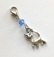 Kľúčenky - Prívesok s mačičkou (modrá svetlá) - 10455804_