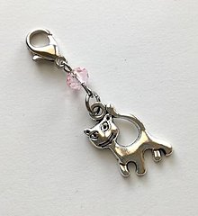 Kľúčenky - Prívesok s mačičkou (ružová svetlá) - 10455811_
