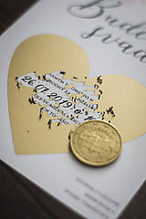 Papiernictvo - Svadobné stieracie oznámenie - Zlaté srdiečko ❤ - 10454338_