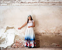 Sukne - Dámska sukňa dlhá  Kvety dúhy - 10453211_