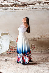 Sukne - Dámska sukňa dlhá  Kvety dúhy - 10453212_