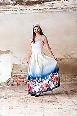 Sukne - Dámska sukňa dlhá  Kvety dúhy - 10453214_