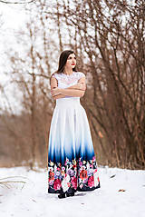 Sukne - Dámska sukňa dlhá  Kvety dúhy - 10453217_