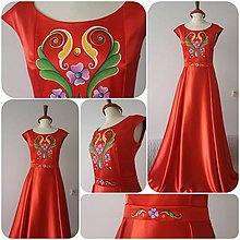 Šaty - Ručne maľované spoločenské šaty - 10452518_