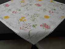 Úžitkový textil - Obrus s čipkou - Púpava s kvetmi - 10458095_