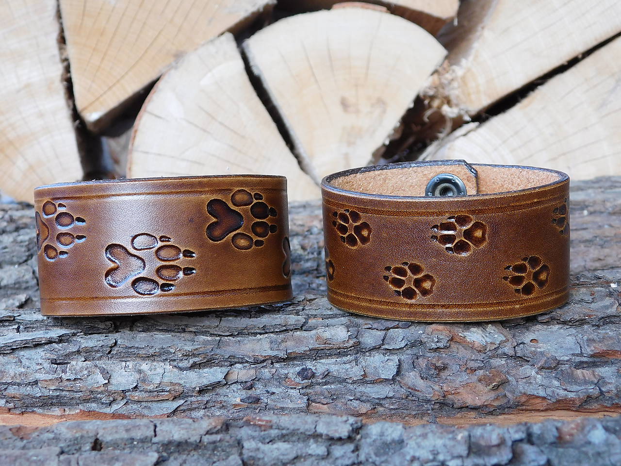 Kožený náramok - Labky