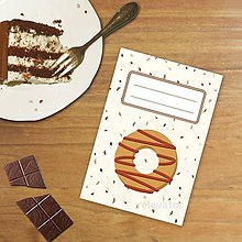 Papiernictvo - Sladká stracciatella poznámkovník chocolate version (donut s čokoládou) - 10463592_