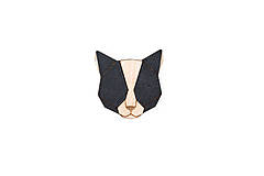 Brošne - Drevená brošňa Black Cat Brooch - 10465184_