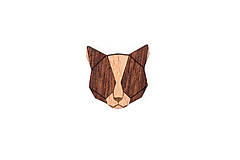 Brošne - Drevená brošňa Red Cat Brooch - 10465194_