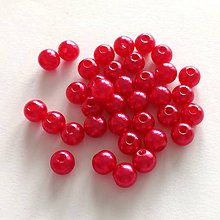 Korálky - Korálky Glance plast 6 mm - 100 ks (červenoružová) - 10471106_
