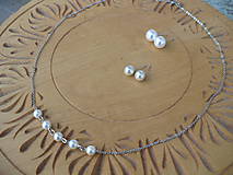 náhrdelník s riečnymi perlami-oceľ