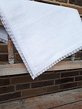 Úžitkový textil - Biely ľanový obrus Elegance - 10470646_