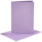 Papier - Pohľadnice a obálky fialové perleťové - 10,5x15 cm - 30% ZĽAVA - 10473443_