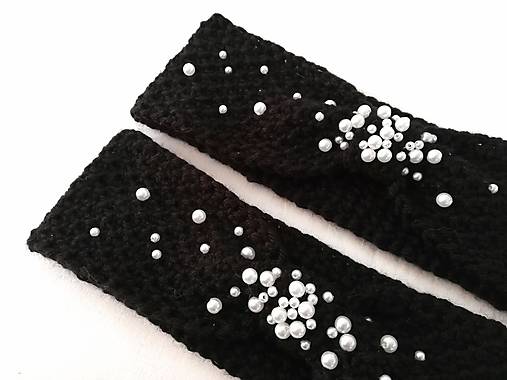 Detské doplnky - Elegantné čierne čelenky Mama&Dcera  - 10473250_