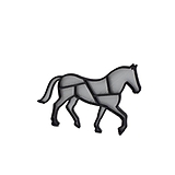 Kôň silver/black