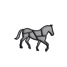 Brošne - Kôň silver/black - 10478338_