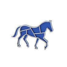 Brošne - Kôň nobble blue/silver - 10478345_