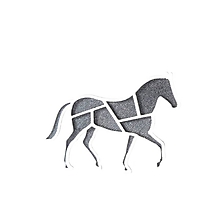 Brošne - Kôň vertigo grey/white - 10478377_