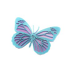Brošne - Motýľ violet/turqouise blue - 10480050_