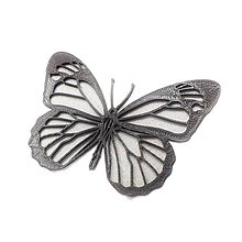 Brošne - Motýľ silver/black - 10480151_