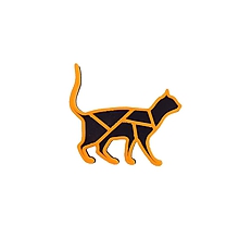 Brošne - Mačka black/orange - 10481925_