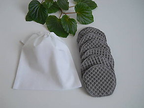 Úžitkový textil - Odličovacie tampóny - Šedý set s vrecúškom - 10484452_