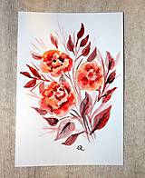 Papiernictvo - Maľovaná pohľadnica - Kvety - 10482756_