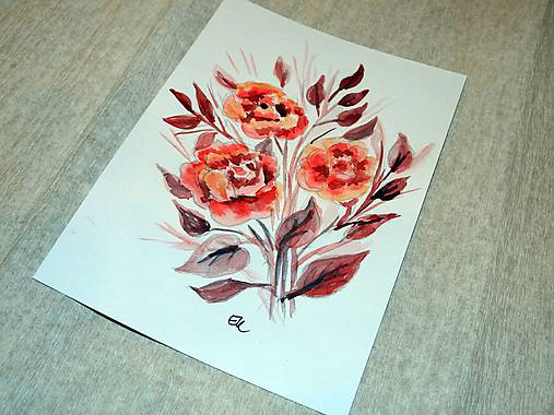 Maľovaná pohľadnica - Kvety