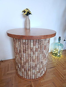 Nábytok - Korkový stolík ("Borovica" (Wine cork table "Pine")) - 10485001_
