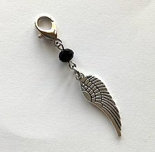 Kľúčenky - Prívesok s krídlom (čierna) - 10484527_