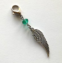 Kľúčenky - Prívesok s krídlom (smaragd) - 10484549_